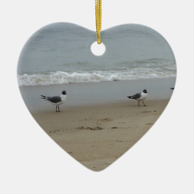 Seagulls Ceramic Tree Decoration (Front)