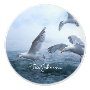 Seagulls Flight over the Sea Ceramic Knob