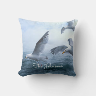 Seagulls Flight over the Sea Cushion