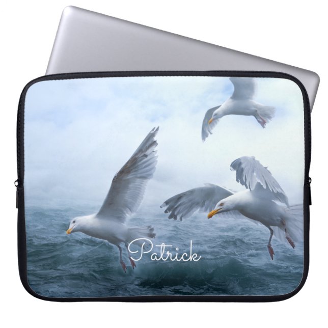Seagulls Flight over the Sea Laptop Sleeve (Front)