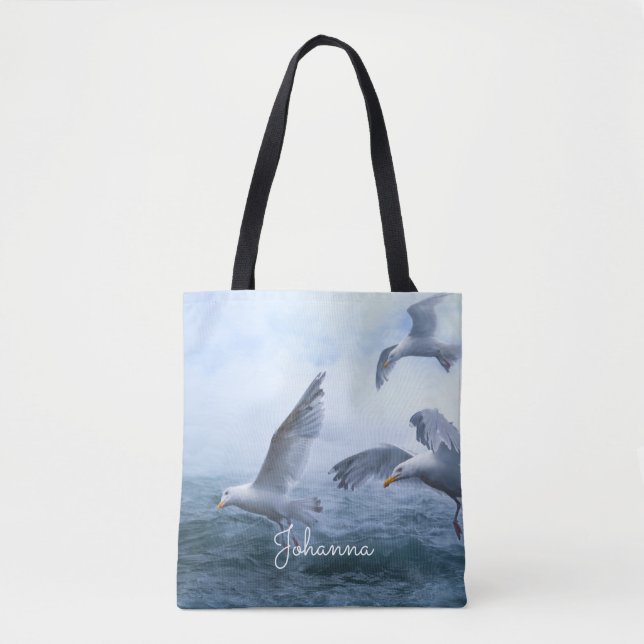 Seagulls Flight over the Sea Tote Bag (Front)