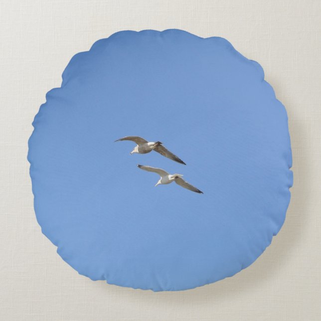 Seagulls Flying High - Round Cushion (Front)