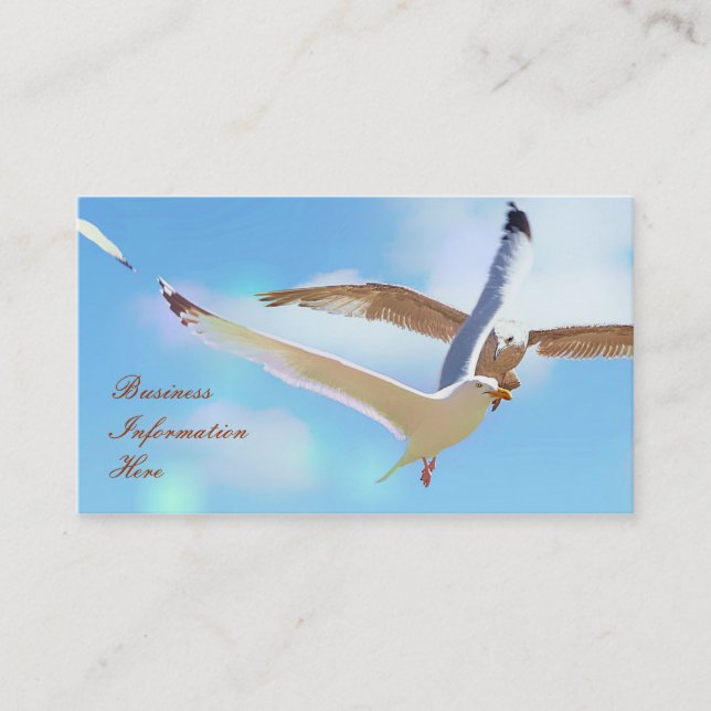 Seagulls in Flight Business Cards (Front)