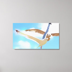 Seagulls in Flight Wrapped Canvas Print