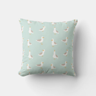 Seagulls in light teal cushion