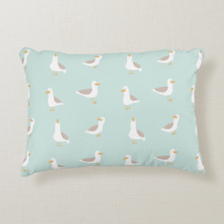 Seagulls in light teal decorative cushion