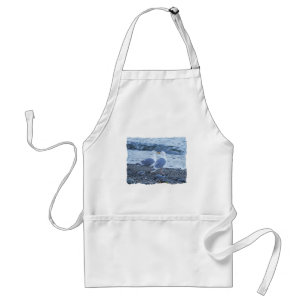 Seagulls Kissing on the Beach Photo Standard Apron