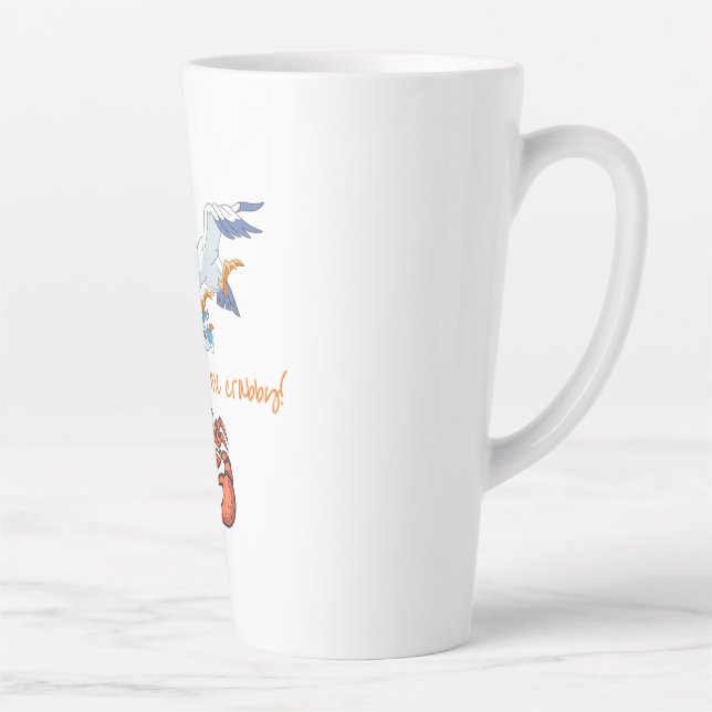 Seagulls Make Me Crabby Latte Mug (Right)