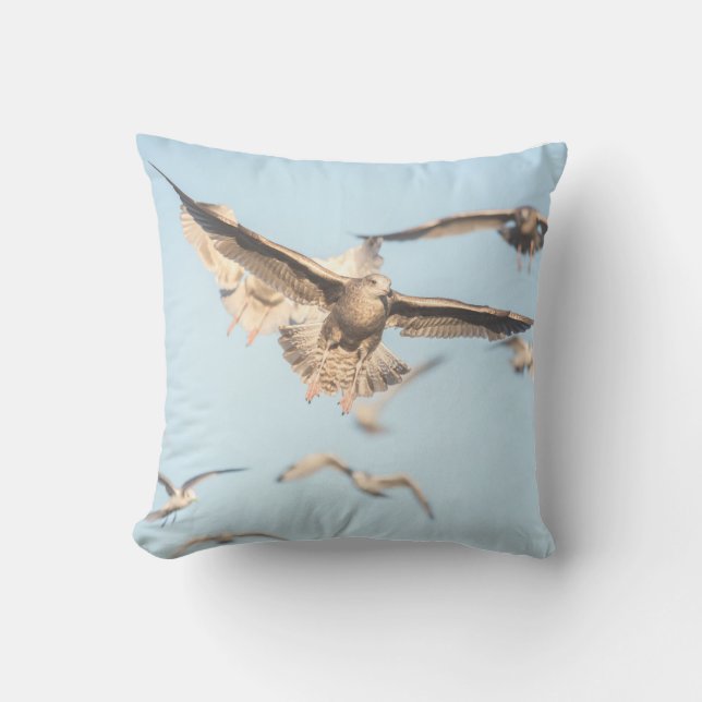 Seagulls Nature Photo Cushion (Front)