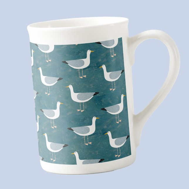 Seagulls Nautical Bone China Mug (Seagull nautical bone china mug)