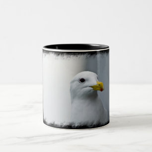 Seagulls Need Love Too on Black Two-Tone Coffee Mug