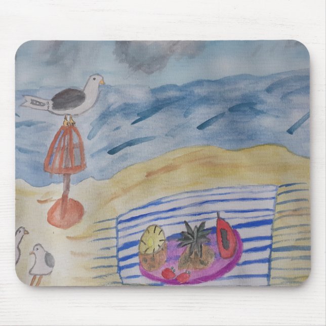 Seagulls On The Beach Mouse Pad (Front)