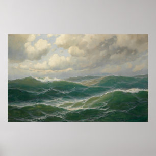 Seagulls Over Waves by Max Jensen Poster