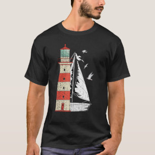 Seagulls Sailboat Nautical Sailing Sea Ocean Light T-Shirt