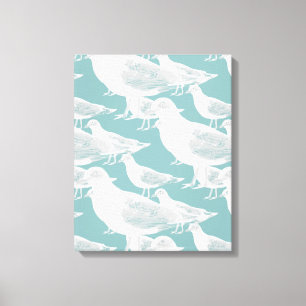 Seagulls You Choose Background Colour Canvas Print