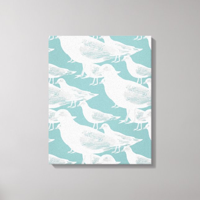 Seagulls You Choose Background Colour Canvas Print (Front)