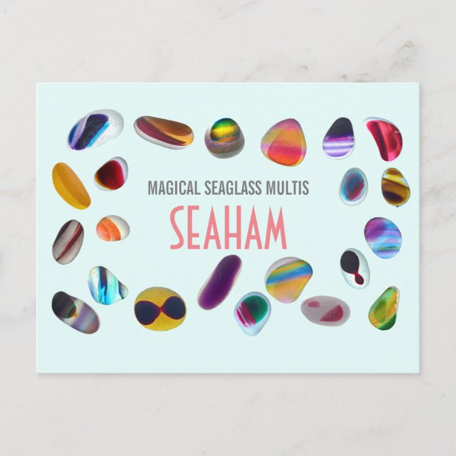 Seaham Seaglass Multis Post Card (Front)