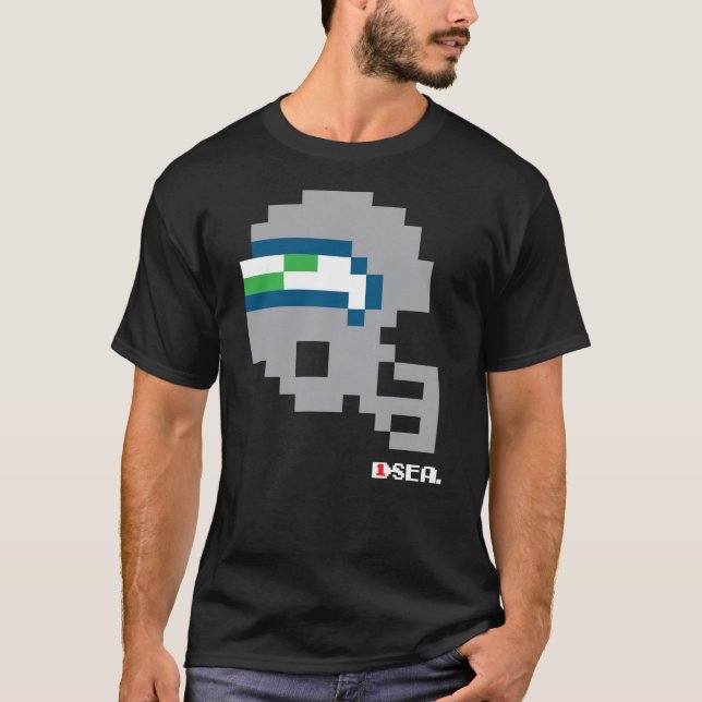 Seahawks 90s Tecmo Bowl Helmet T-Shirt (Front)