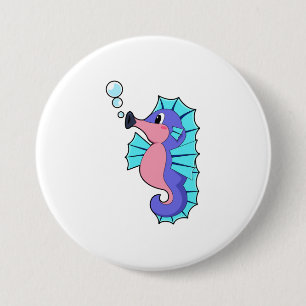 Seahorse 7.5 Cm Round Badge
