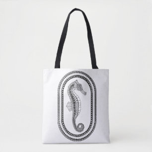 Seahorse Adult Colouring Full Tote Bag