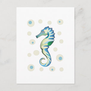 SEAHORSE AND BUBBLES POSTCARD