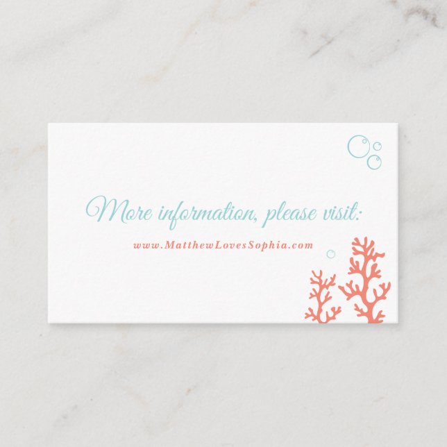 Seahorse and Coral Reef Website Enclosure Card (Front)