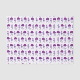 Seahorse and Jellyfish Purple and White Tissue Paper