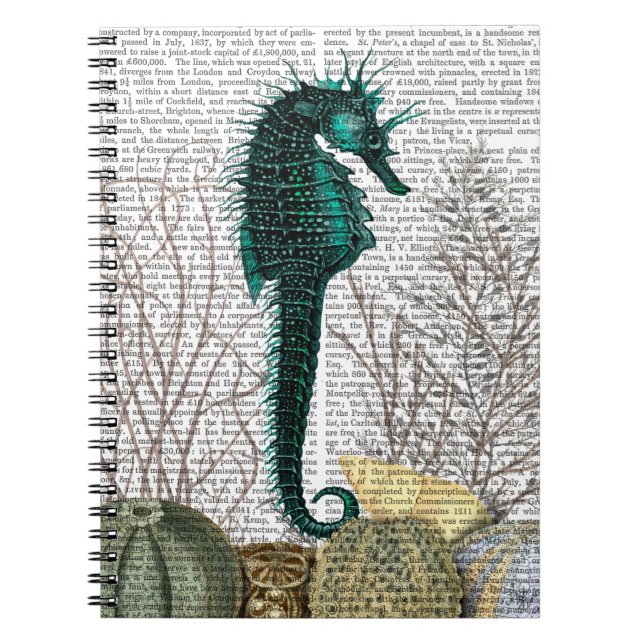 SeaHorse and Sea Urchins 2 Spiral Notebook (Front)