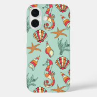 Seahorse and Seashell Pattern