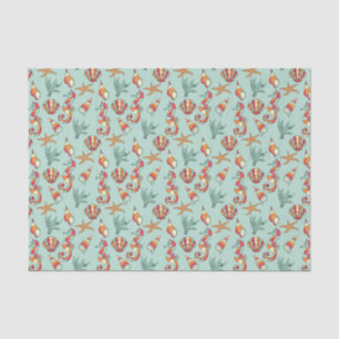 Seahorse and Seashell Pattern Tissue Paper