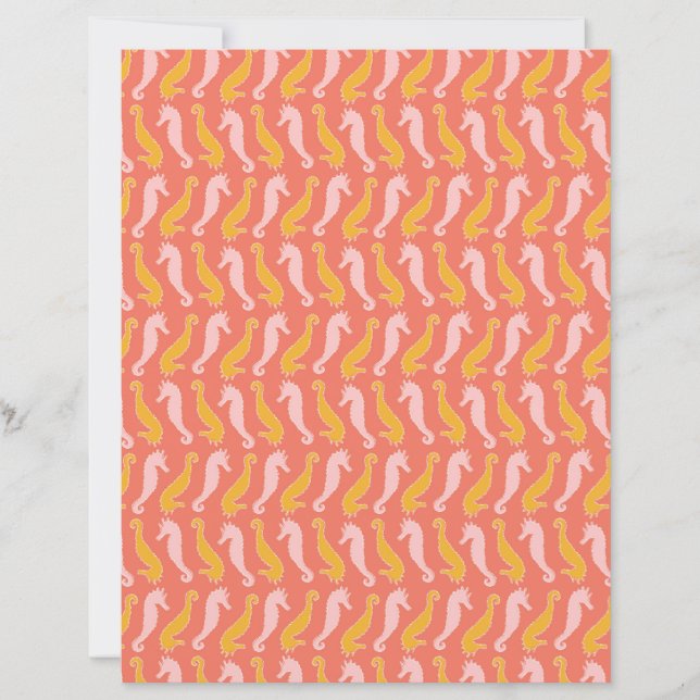 seahorse and shells paper pattern (Front)
