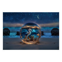 Seahorse and Starfish Beach Surreal Fantasy