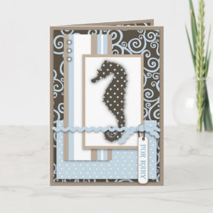 Seahorse Baby Boy Card
