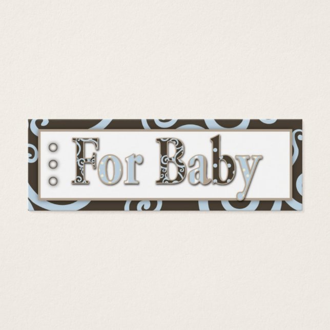 Seahorse Baby Boy Gift Tag (Front)