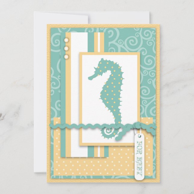 Seahorse Baby Invitation (Front)