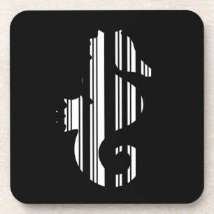 SEAHORSE BAR CODE Fish Barcode Pattern Design Coaster