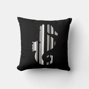 SEAHORSE BAR CODE Fish Barcode Pattern Design Cushion