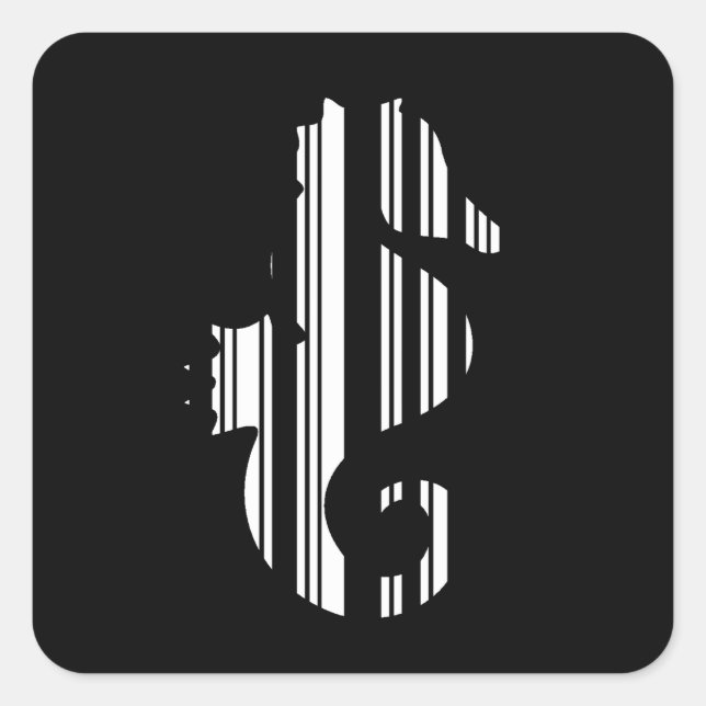 SEAHORSE BAR CODE Fish Barcode Pattern Design Square Sticker (Front)