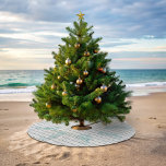 Seahorse Beach House Christmas Tree Skirt<br><div class="desc">If you're having a beach themed Christmas tree this year,  finish it off with this beach house themed tree skirt. Just add your family name</div>