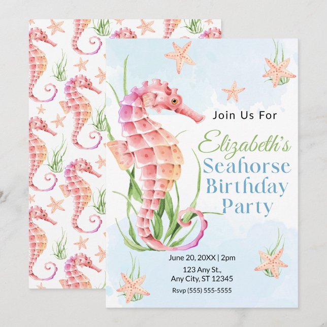 Seahorse Birthday Invitation (Creator Uploaded)