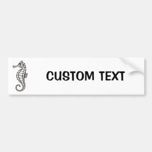 Seahorse Black Bumper Sticker