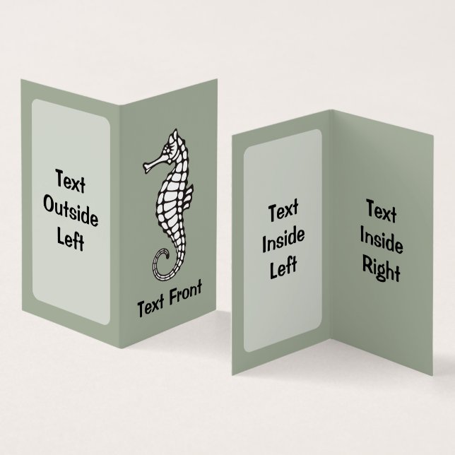 Seahorse Black Business Card (Inside and Outside)