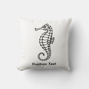 Seahorse Black Cushion