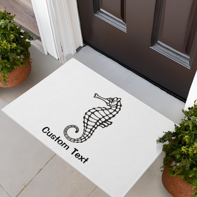 Seahorse Black Doormat (Creator Uploaded)