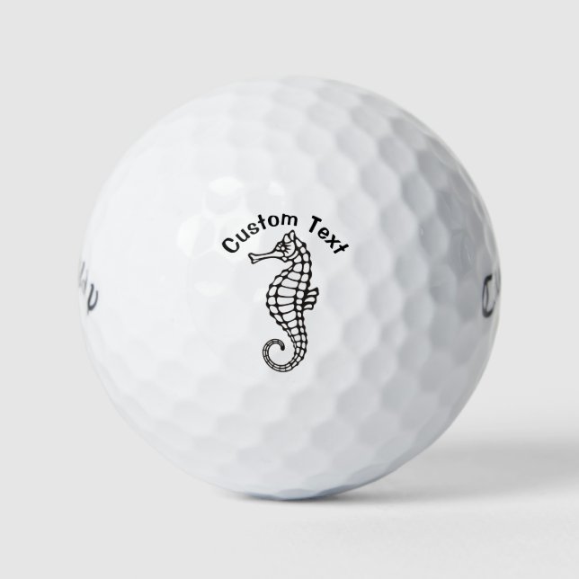 Seahorse Black Golf Balls (Front)