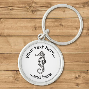 Seahorse Black Key Ring