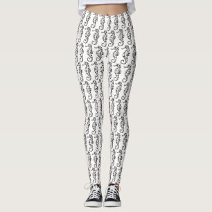 Seahorse Black Leggings