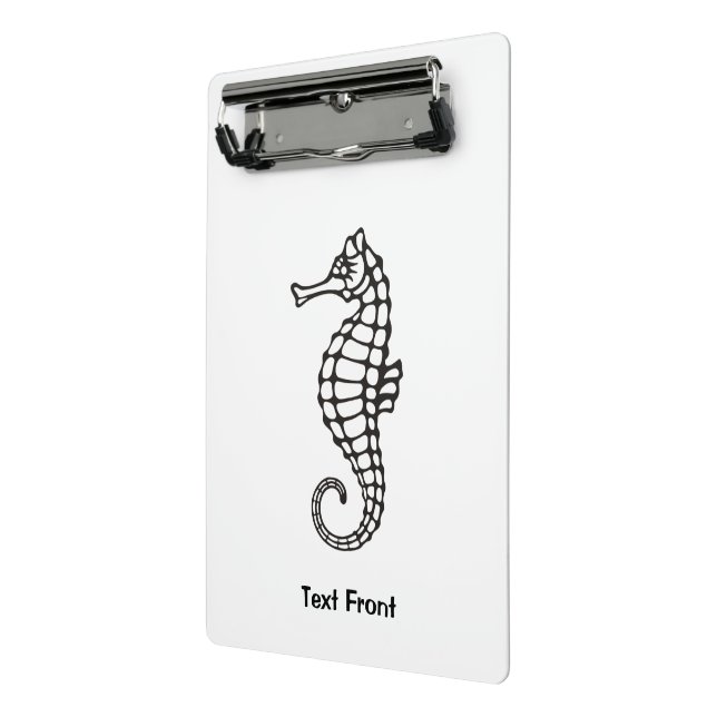 Seahorse Black Mini Clipboard (Angled2)