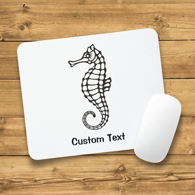 Seahorse Black Mouse Pad (Creator Uploaded)