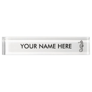 Seahorse Black Nameplate